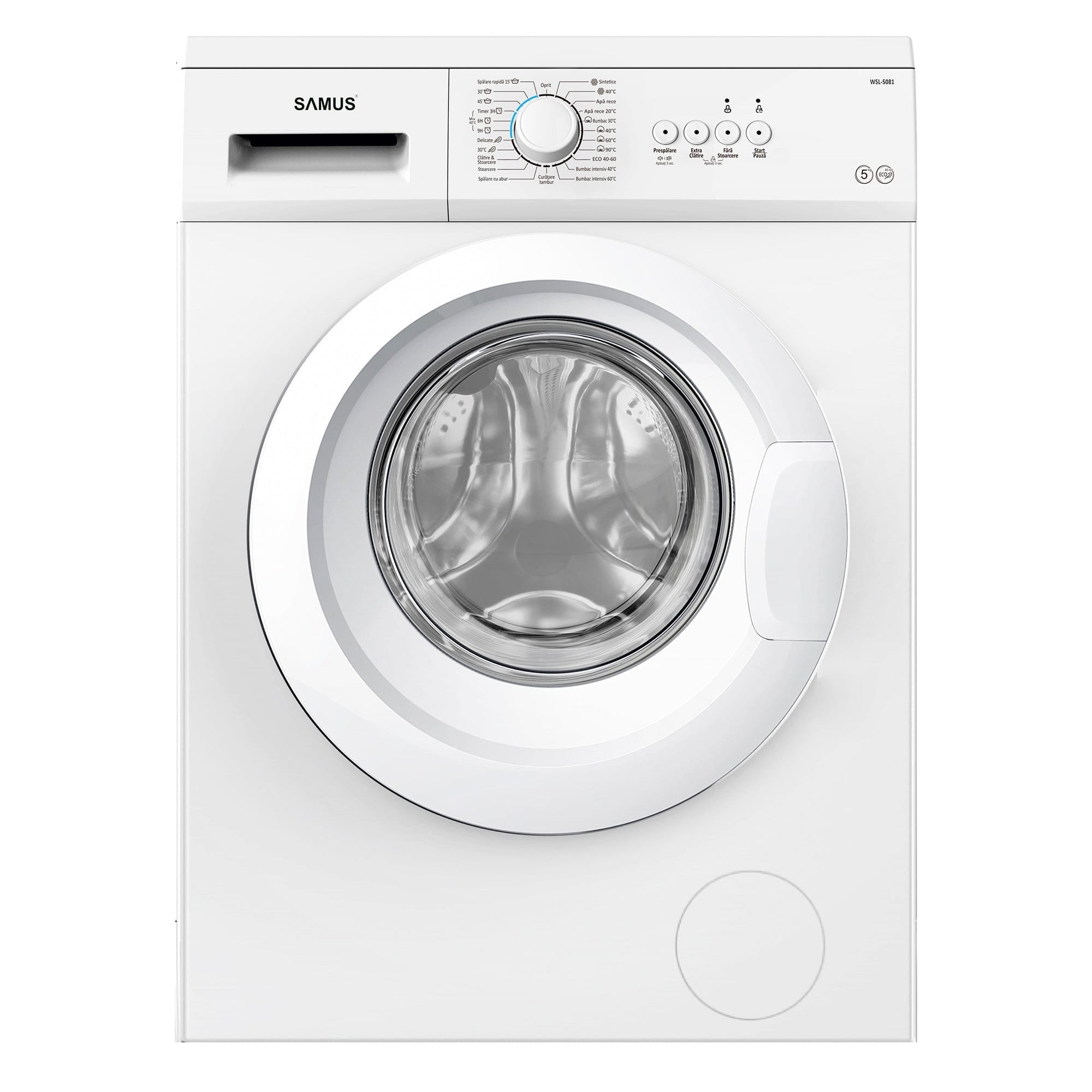 Masina de Spalat Rufe Samus WSL-5081 |Clasa D, 5kg, Slim, Alb, 59.5x40x85cm