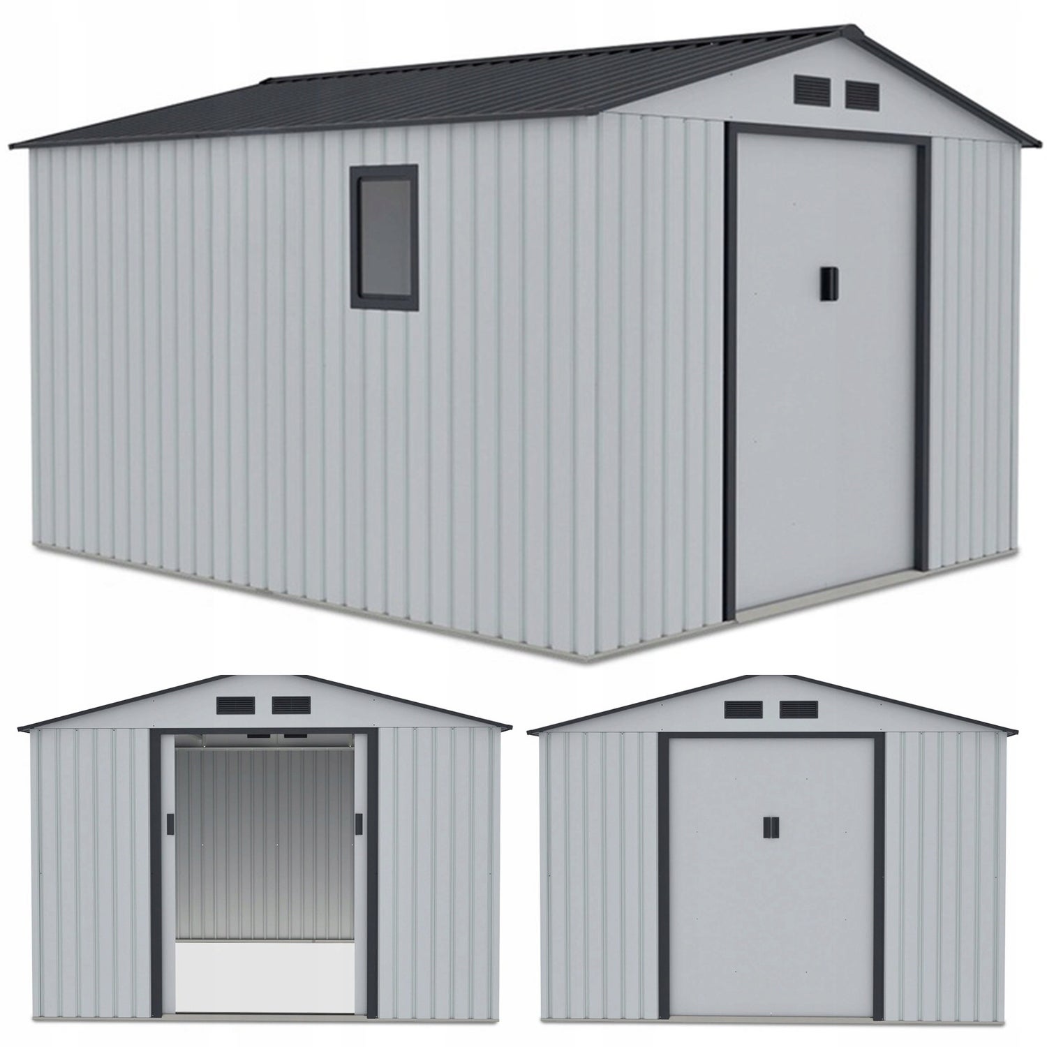 Domek Ogrodowy Narzędziowy na Narzędzia Szopa HUDSON 277x319cm Metalowy 1 szt