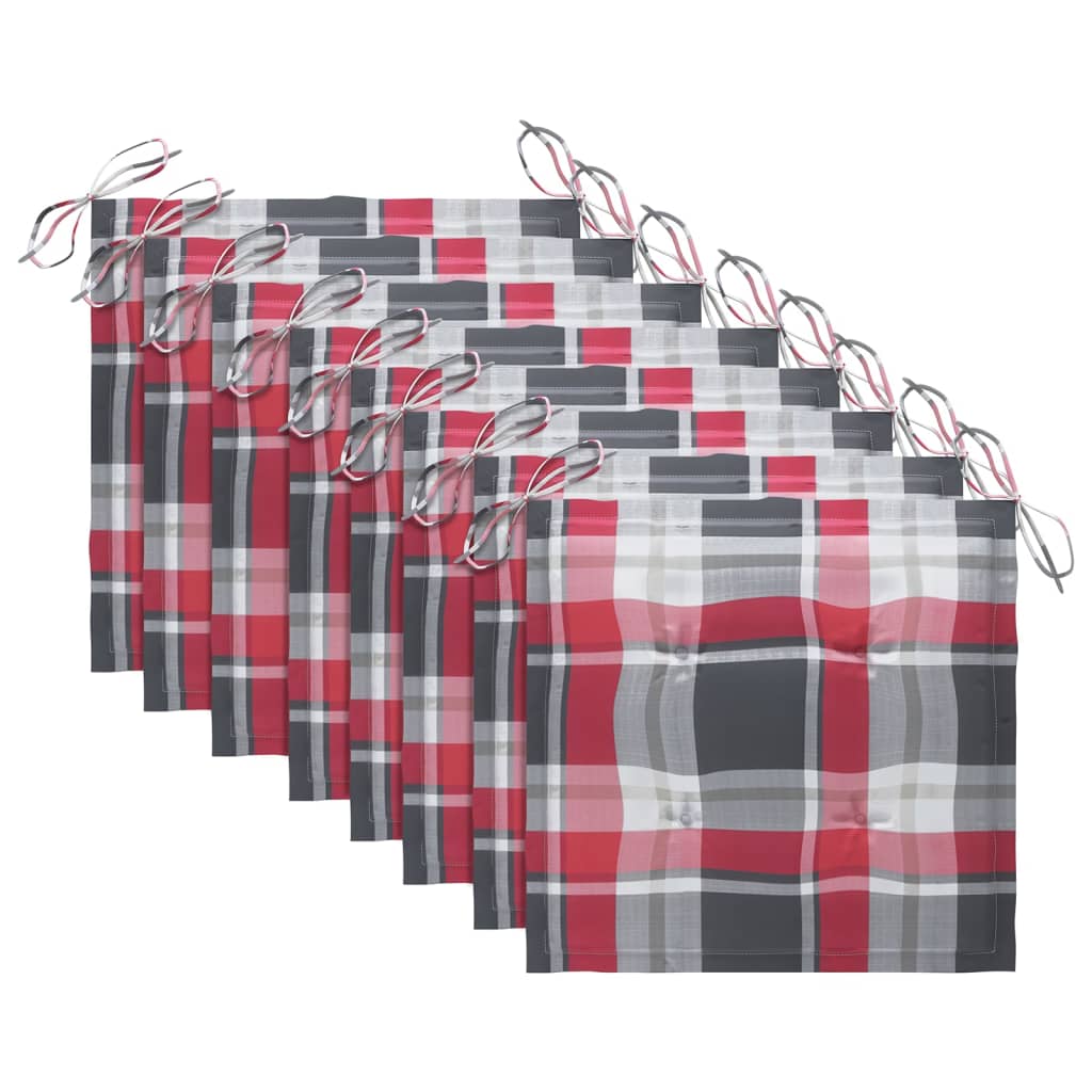 Chaises de jardin avec coussins 8 pcs Bois d'acacia solide Gris 10 - 5