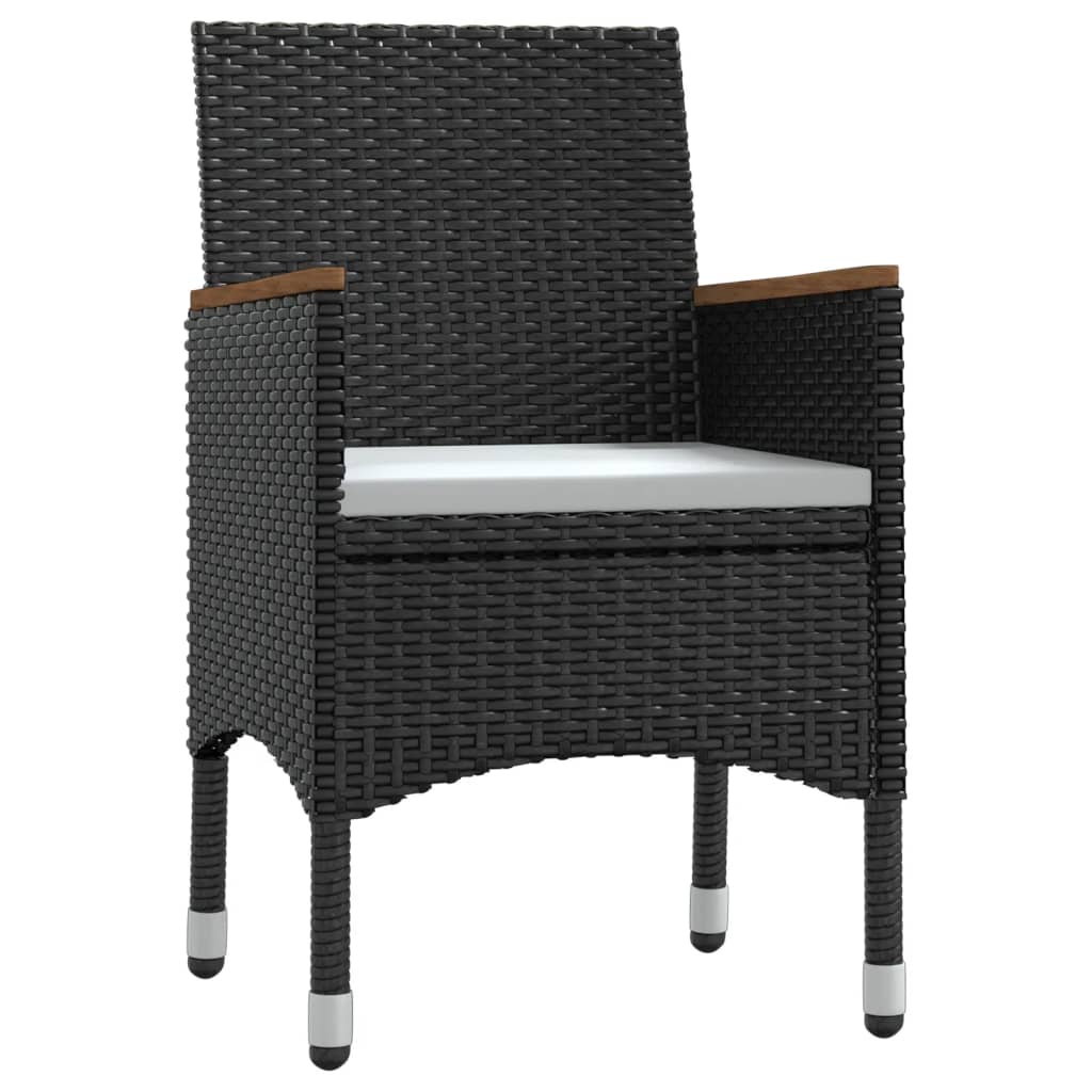 Mobile per sala da pranzo da giardino con cuscini 7 pezzi nero 02_0014607 - 2