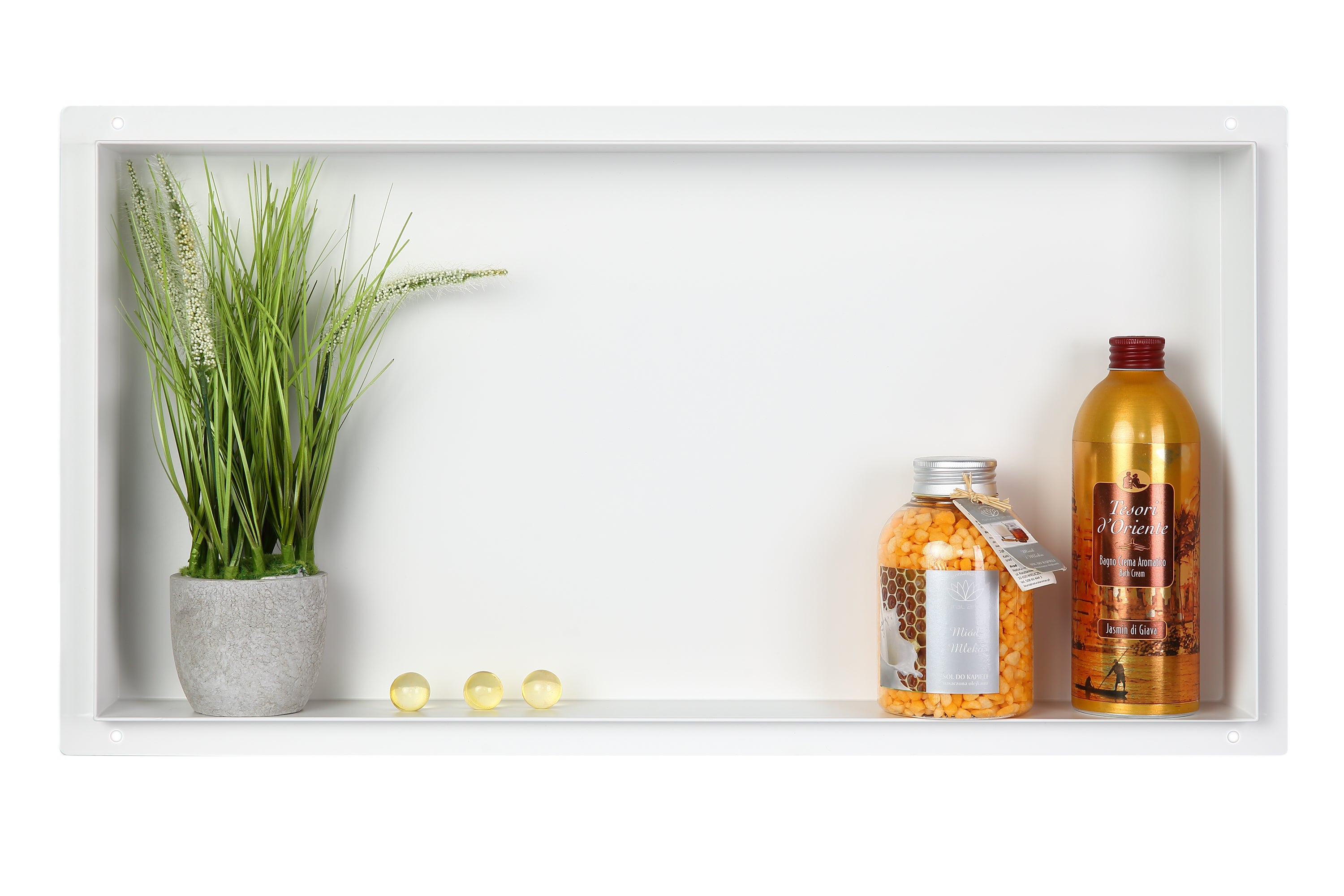 Niche design encastrable en acier inox de couleur gris ardoise 40 x 20 cm