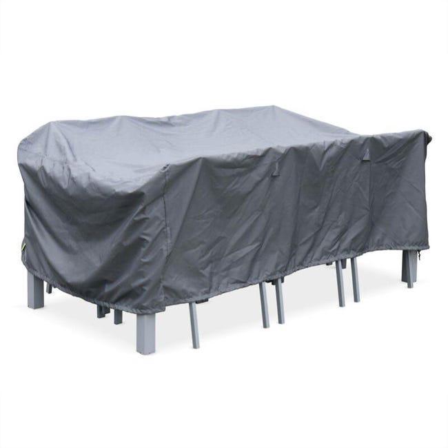 Pokrowiec ochronny 202x124cm, ciemnoszary - Prostokątna plandeka z poliestru powlekanego PA na stół ogrodowy Philadelphie lub Capua 180