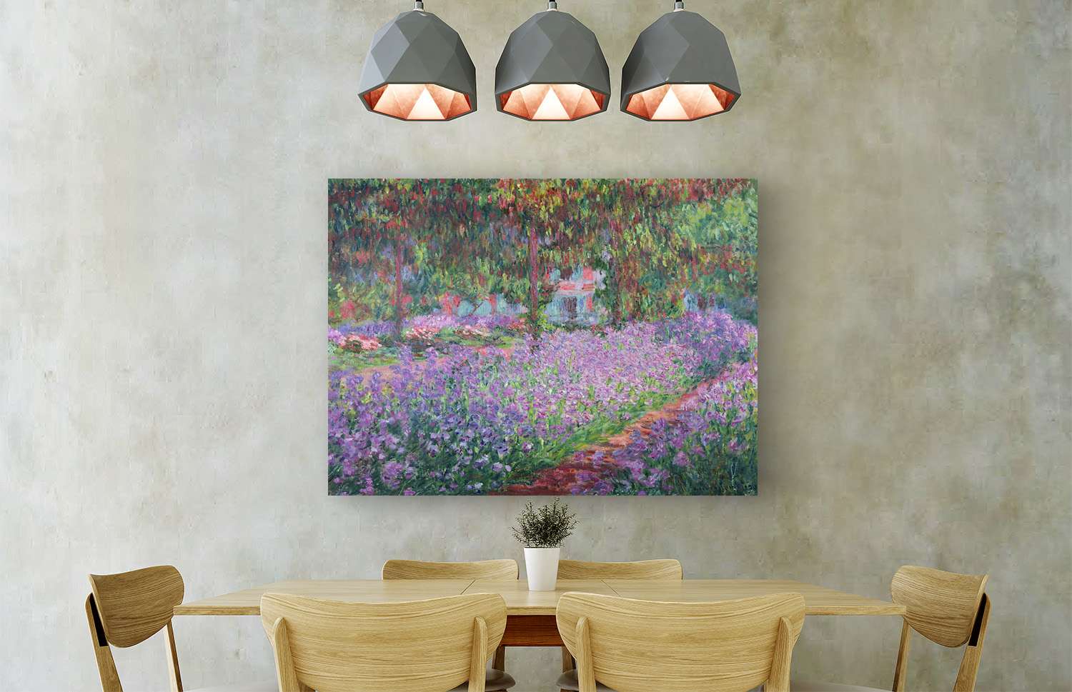 Impression sur toile - Claude Monet, Le jardin de l'artiste à Giverny - 70x50 cm - 2