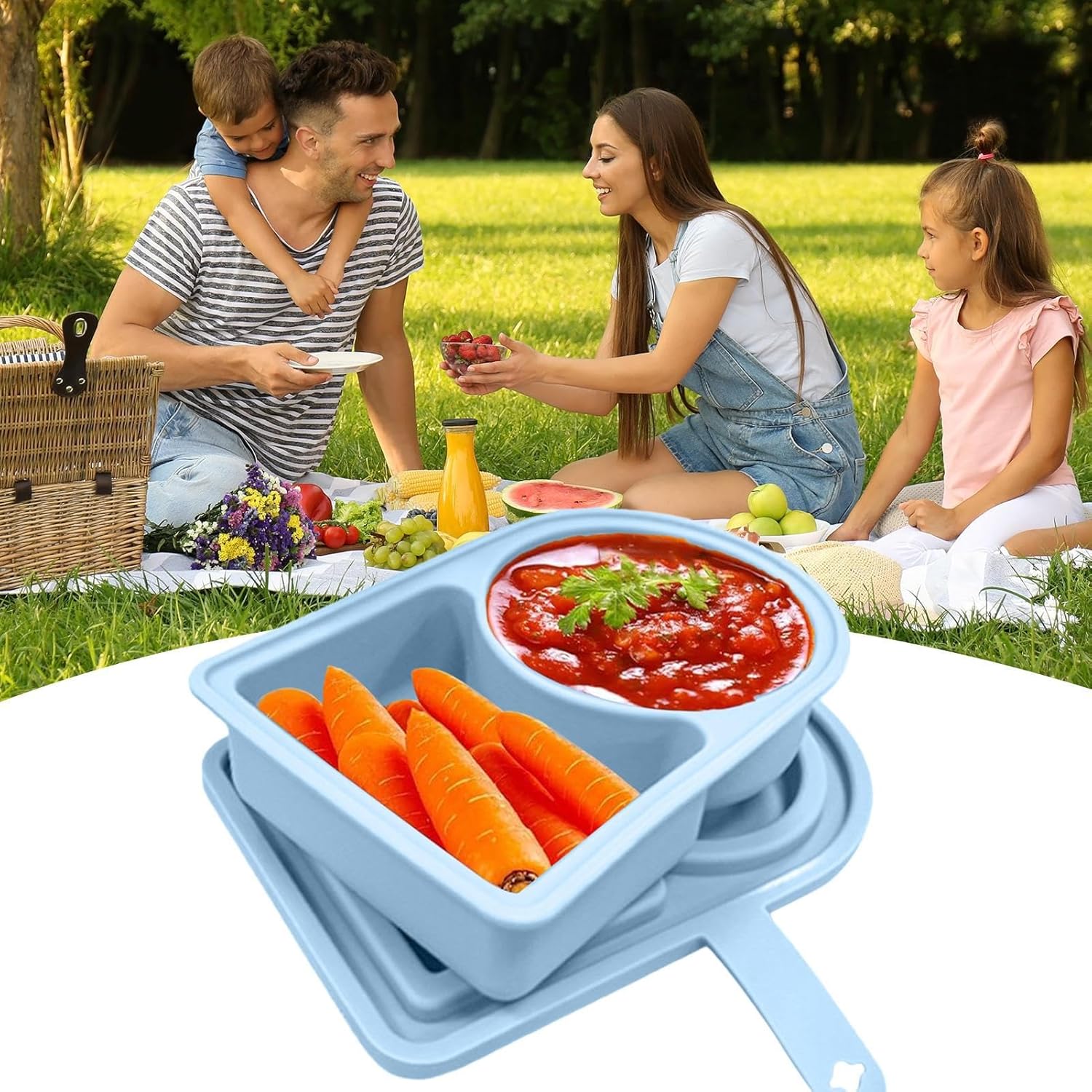 Axinost 30 contenitori per snack a doppio scomparto, riutilizzabili