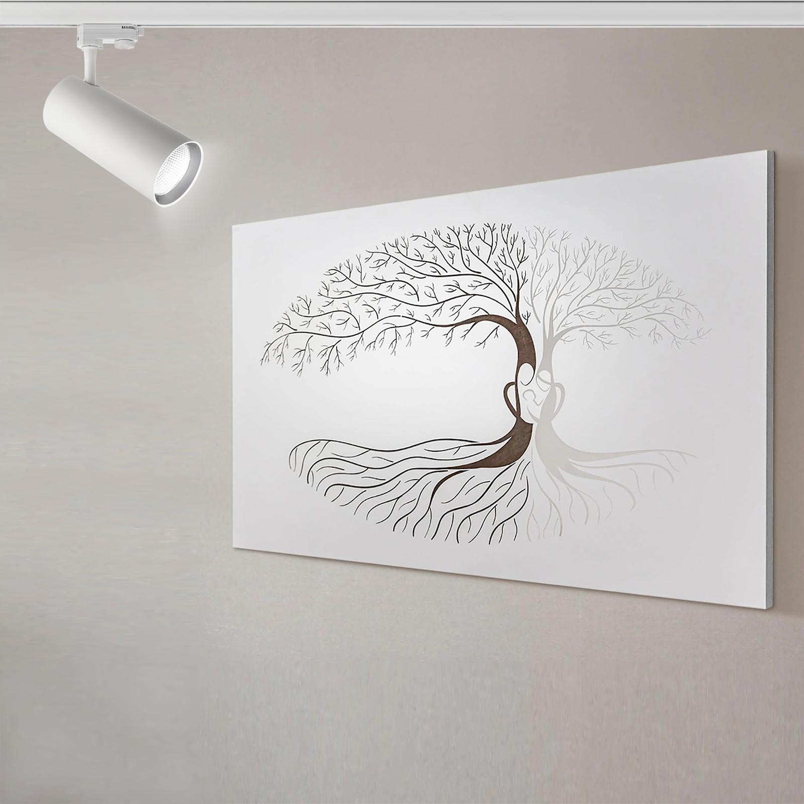 Faretto track binario trifase LED 20W proiettore orientabile luce spot 40 gradi illuminazione negozio vetrine sala espositiva 230V BIANCO 3000K - 3