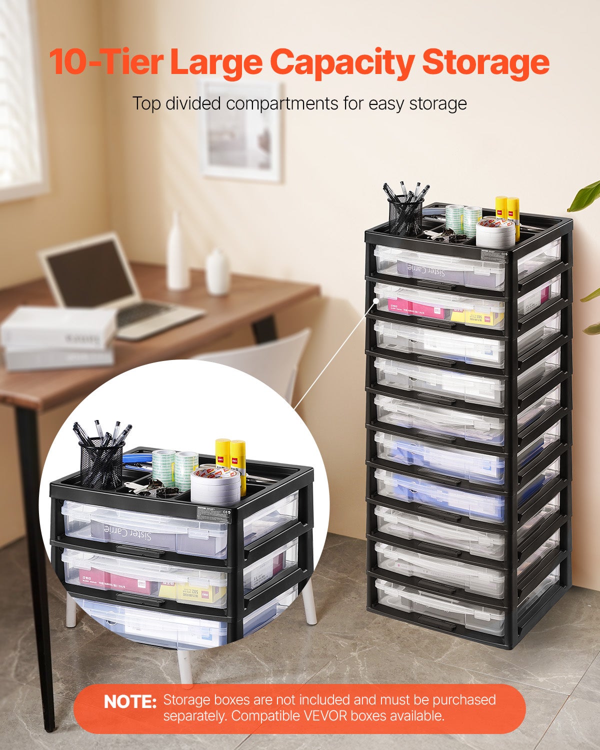 Organiseur Papier Scrapbooking 30,5x30,5cm - Transparent Avec Onglets