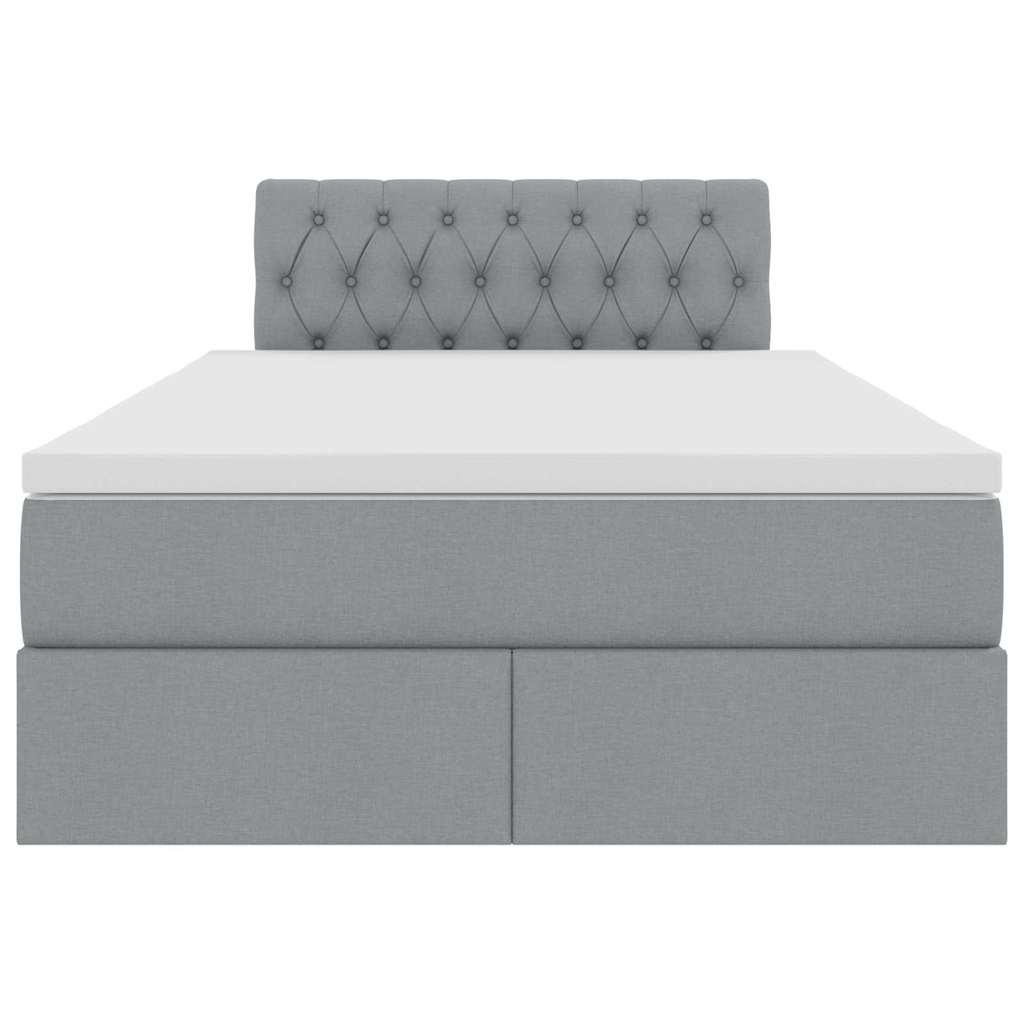 Lit avec rangement et matelas gris clair 120 x 200 cm en velours - 7