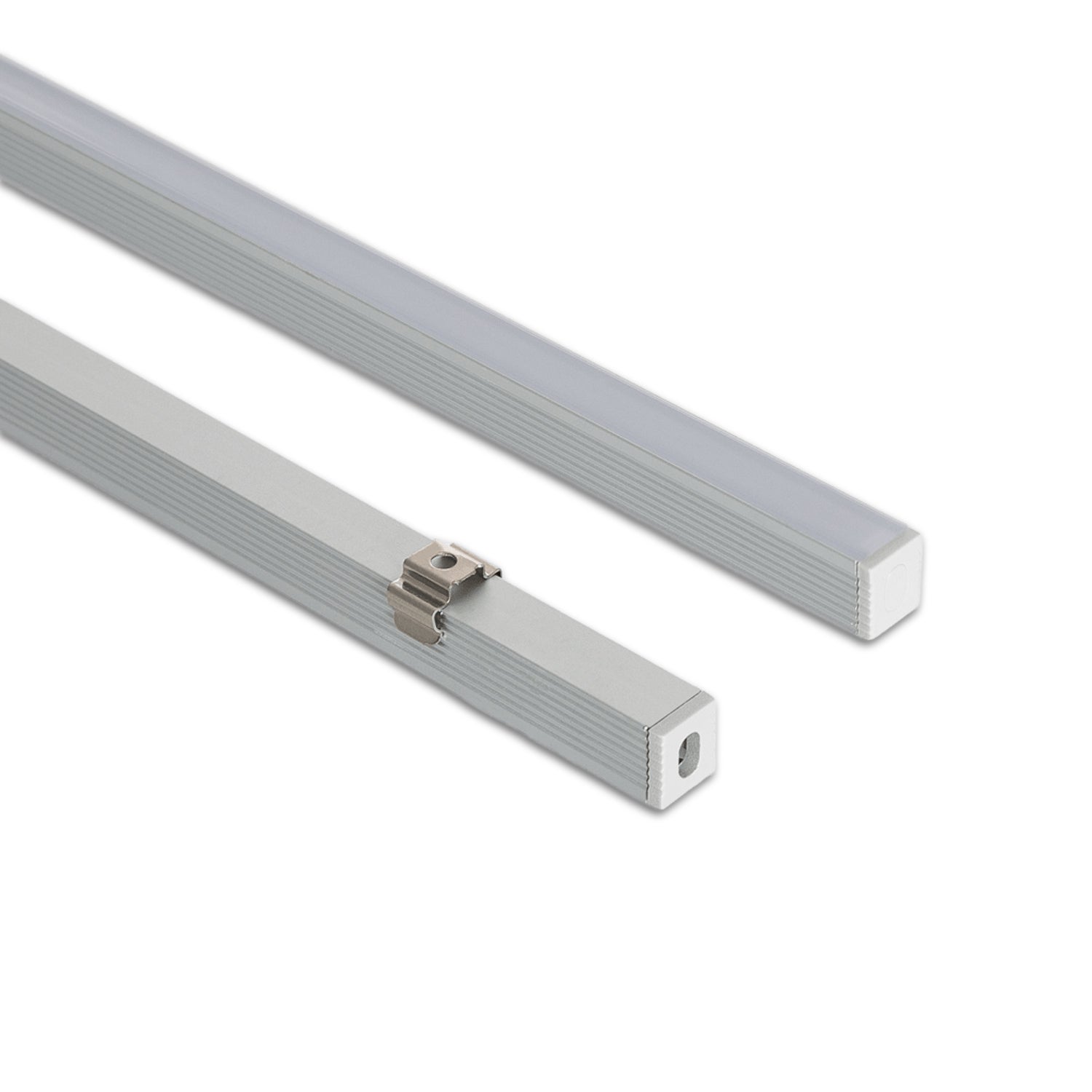 Profilé Aluminium En Saillie 8x8 Cm Pour Ruban LED - 2 Mètres, Noir Et Transparent - Idéal Pour éclairage Discret Intérieur Et Meubles - 10