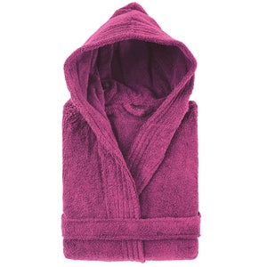 Peignoir à capuche adulte PURE coton XS violet prune Leroy Merlin