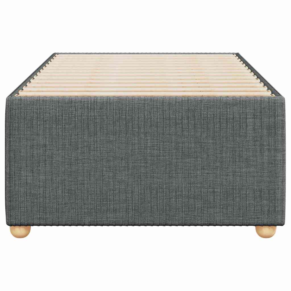 Cadre de lit sans matelas, tissu, gris foncé, pour la chambre, 100 × 200 cm - 4