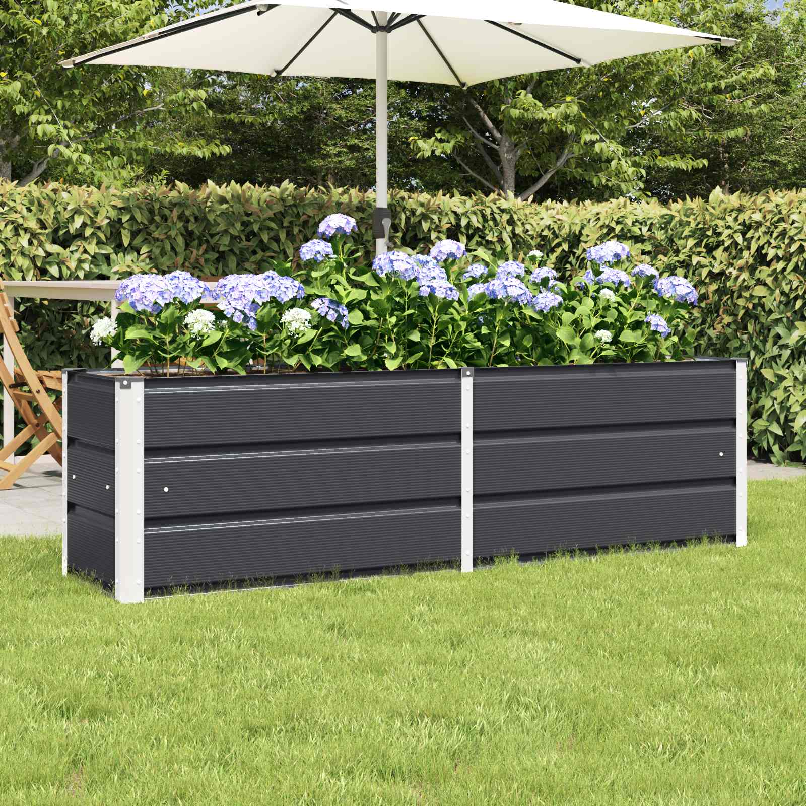 Jardinière Anthracite 160 x 40 x 45 cm Acier | Leroy Merlin