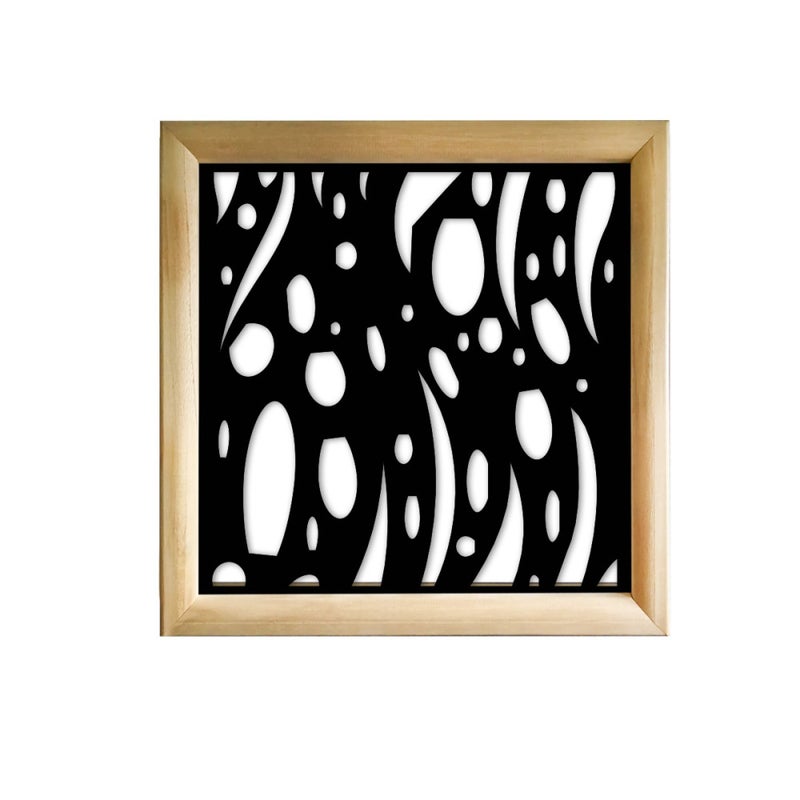 MISTRAL - Kwadratowe moduły dekoracyjne z drewna i PVC - Rozmiar 73x73 cm - Grubość 64 mm - Kolor wewnętrzny CZARNY