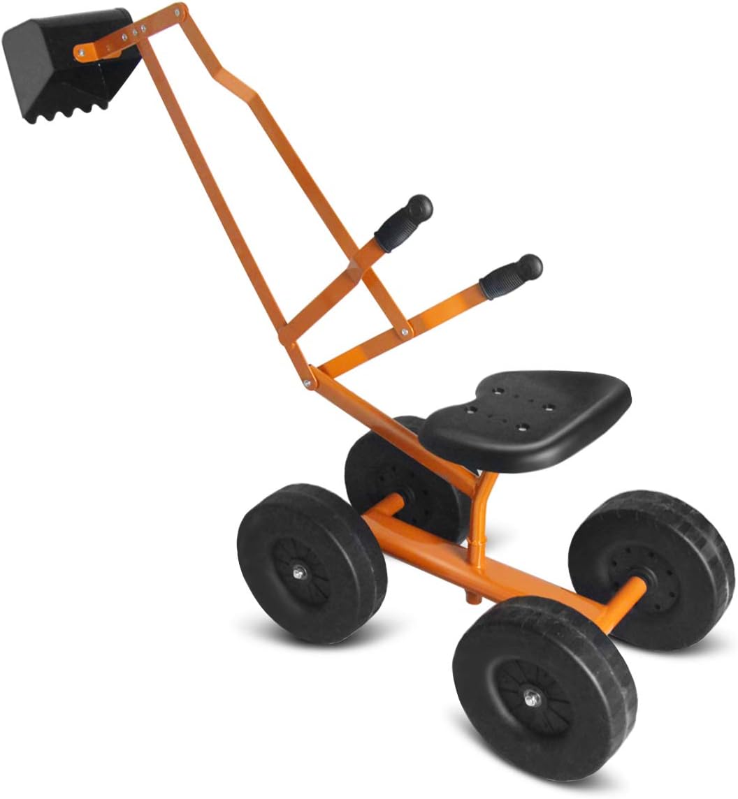 FANTASK Escavatore Giocattolo Per Bambini Con Sedile Girevole 360° E Pala - Giallo
