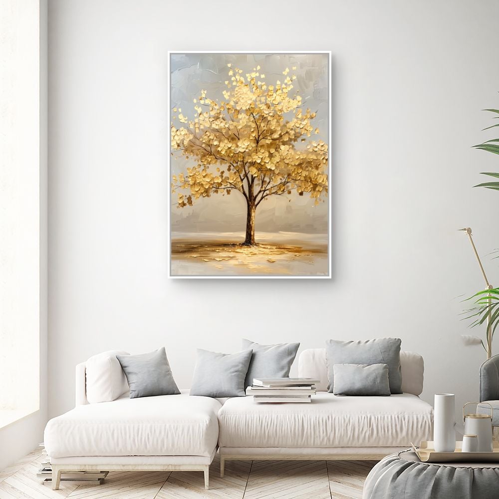 Toile encadrée Arbre éclatant / 100x140cm / Cadre Blanc / Fabriqué en France / Toile murale / DADA ART - 2