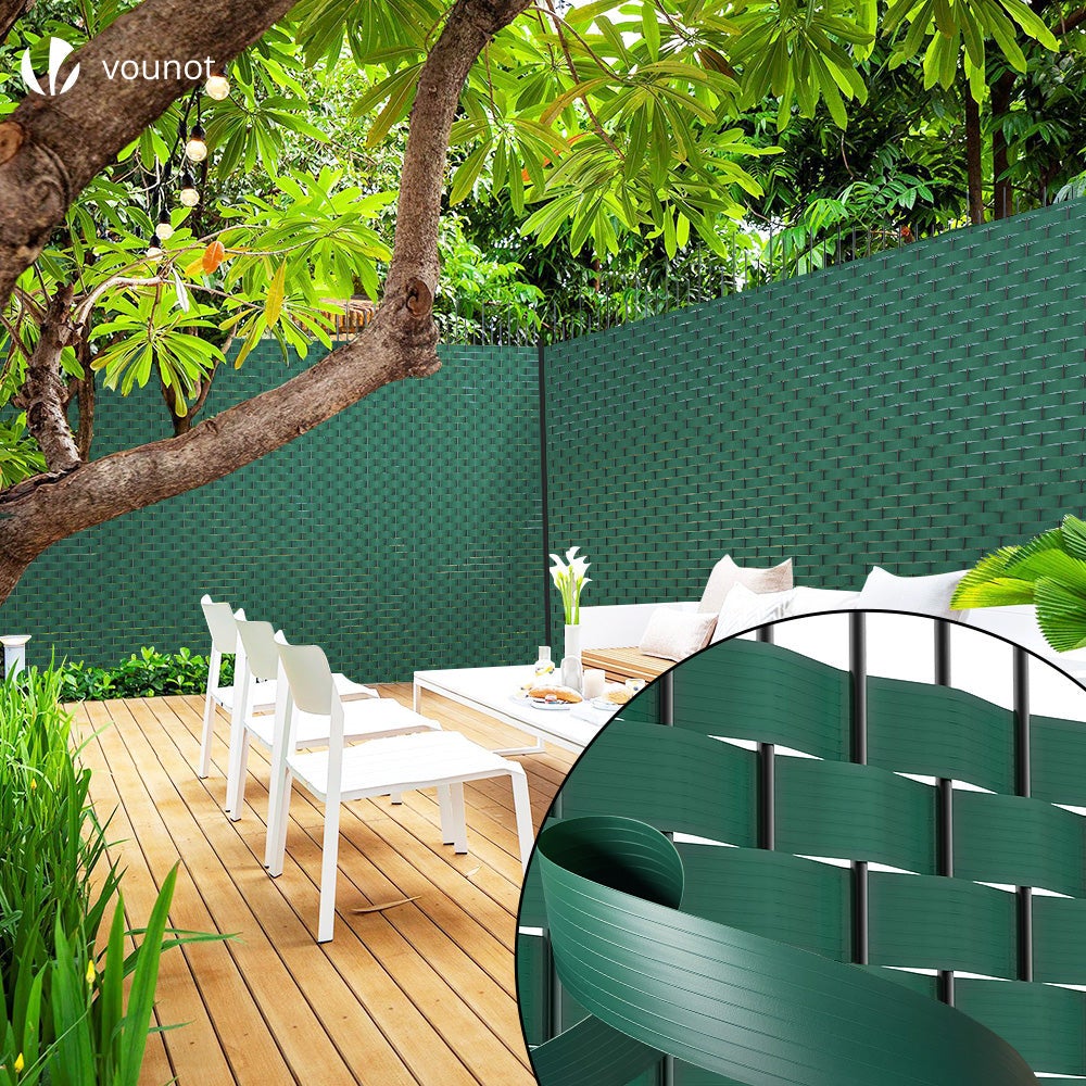 Yakimz Strisce di protezione per recinzioni a doppia asta, 65m x 19cm, in PVC, con 40 clip