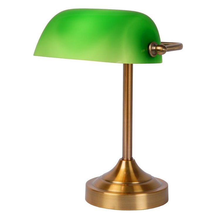 Lampa biurkowa BANKER mosiądz-zielona 1xE14x40W Lucide