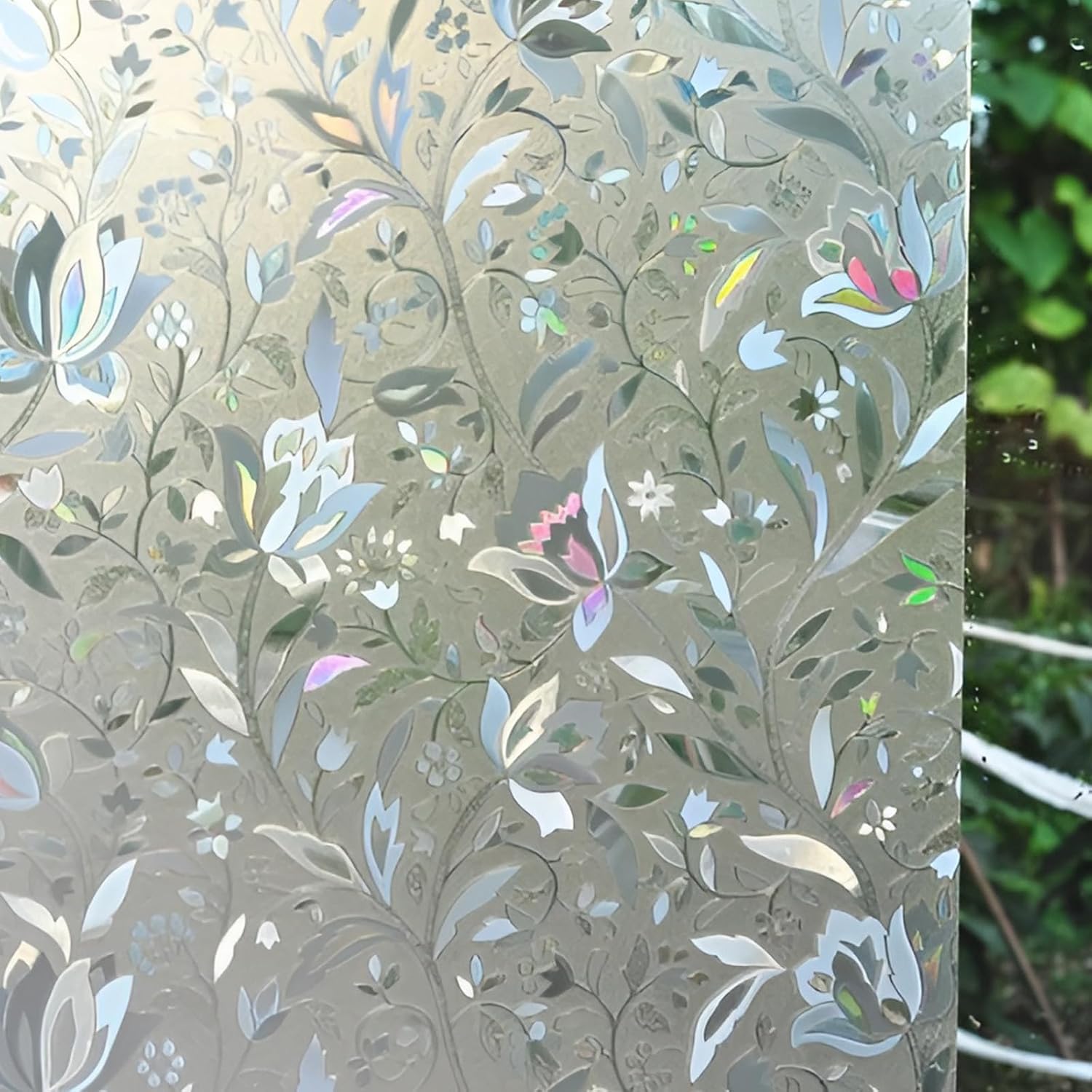 Folia ochronna Tulip 30*200 cm do okien tęczowych, naklejki 3D na okna szklane, statyczna naklejka na okno, do biura i domu