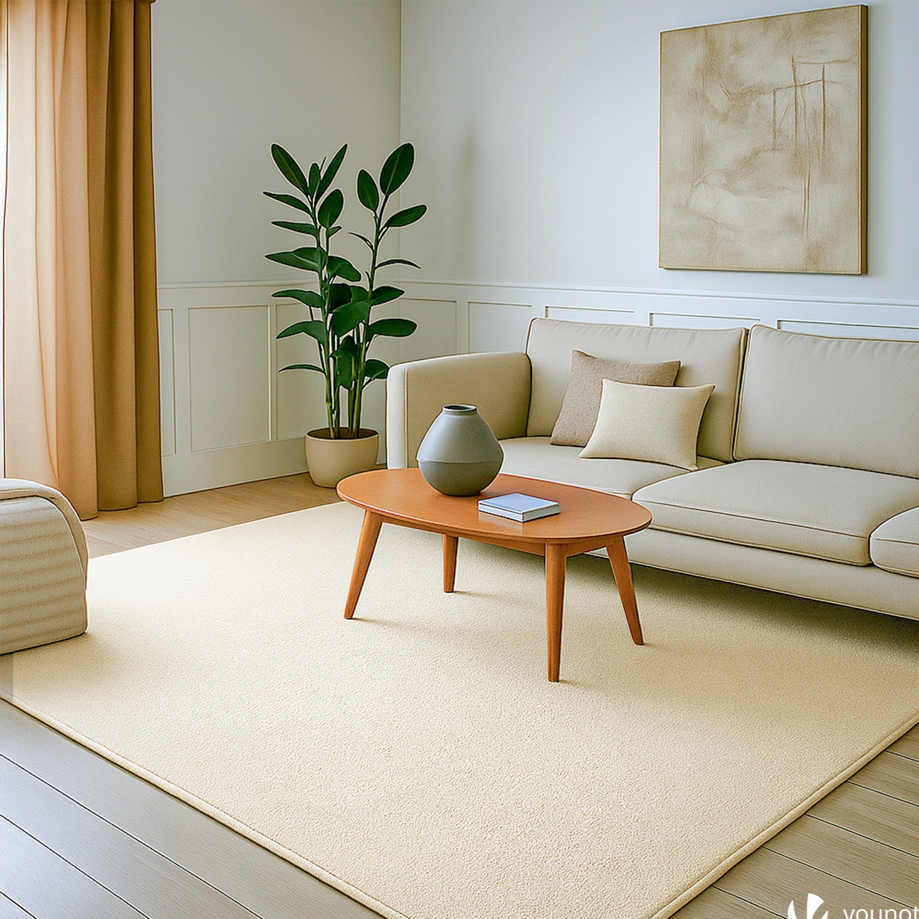 VOUNOT® Alfombra Moderna para Salón 200x300 cm, Beige - 7