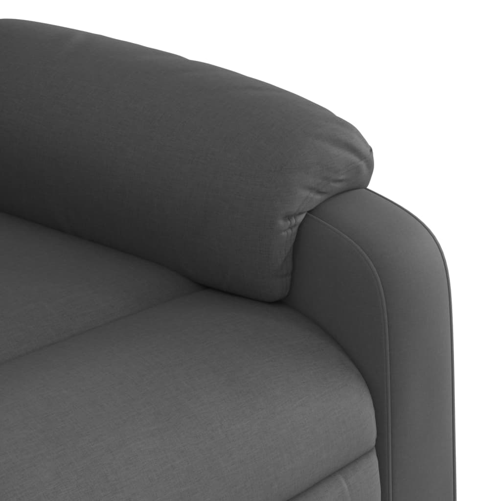 Fauteuil de Salon，Chaise，Fauteuil inclinable de massage gris foncé tissu - 9