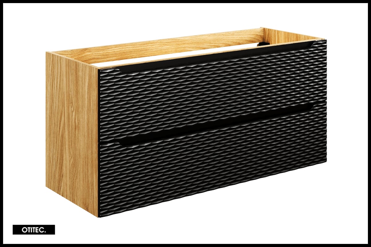 Szafka pod umywalkę OCEAN BLACK 82-120-2S 120cm dąb olejowany/czarna