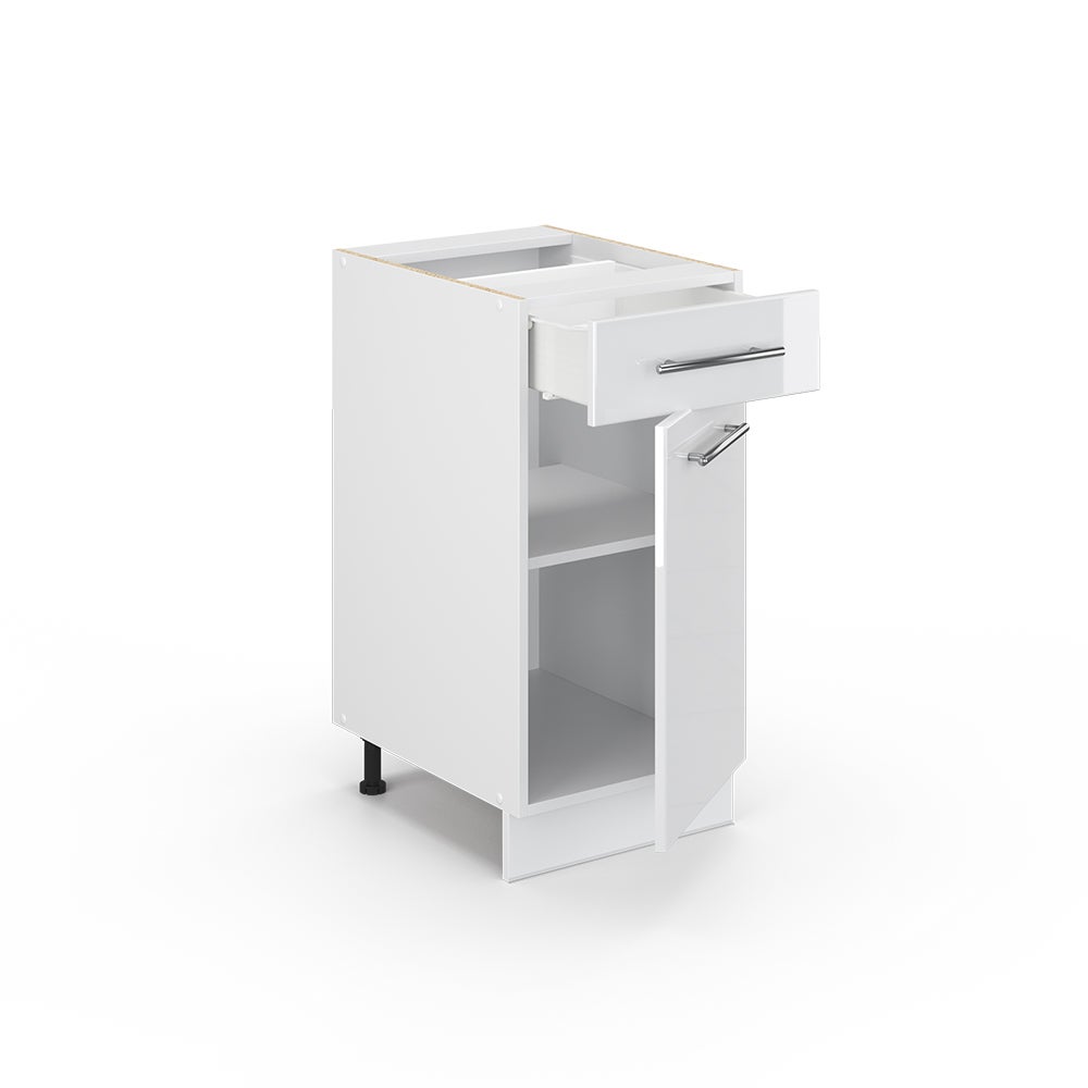 Vicco Meuble cuisine Fame-Line, Blanc Haute brillance, 40cm sans PT - 4