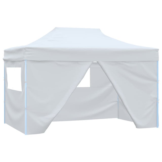 Tenda per ricevimenti pieghevole con 4 pareti 3 x 4,5 m Bianca