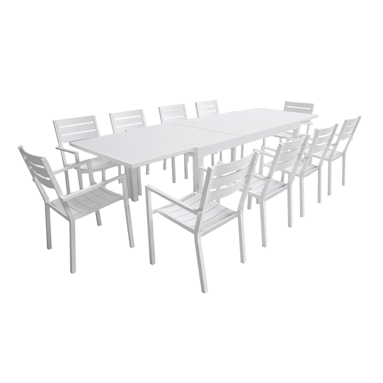VENEZIA rozkładany aluminiowy zestaw mebli ogrodowych 180/300 miejsc 10 - biały