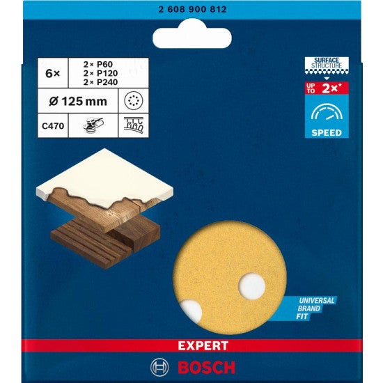Bosch Expert Lot De 10 Papiers Abrasifs Professionnels C470 Pour