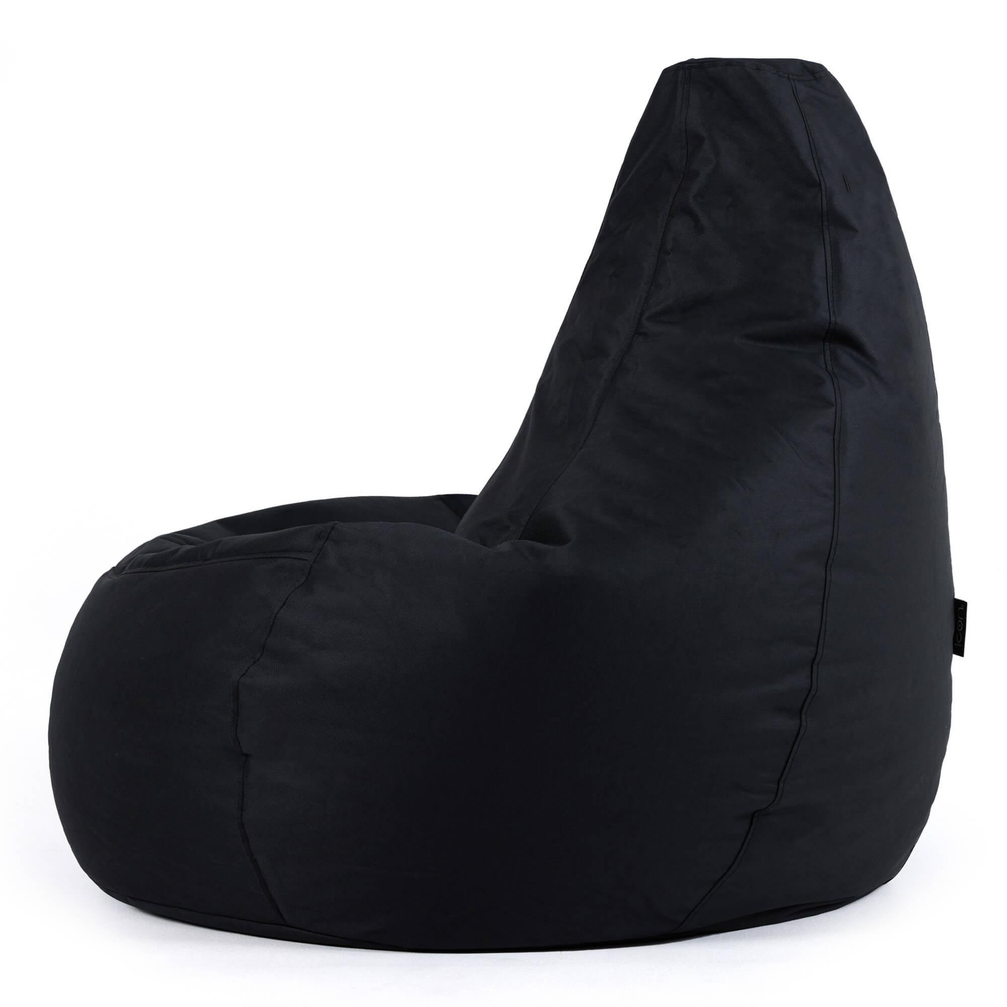 Pouf reclinabile con schienale alto Icon per interni ed esterni, soggiorno, giardino, nero, 84x84 cm, Oeko-Tex® - 6