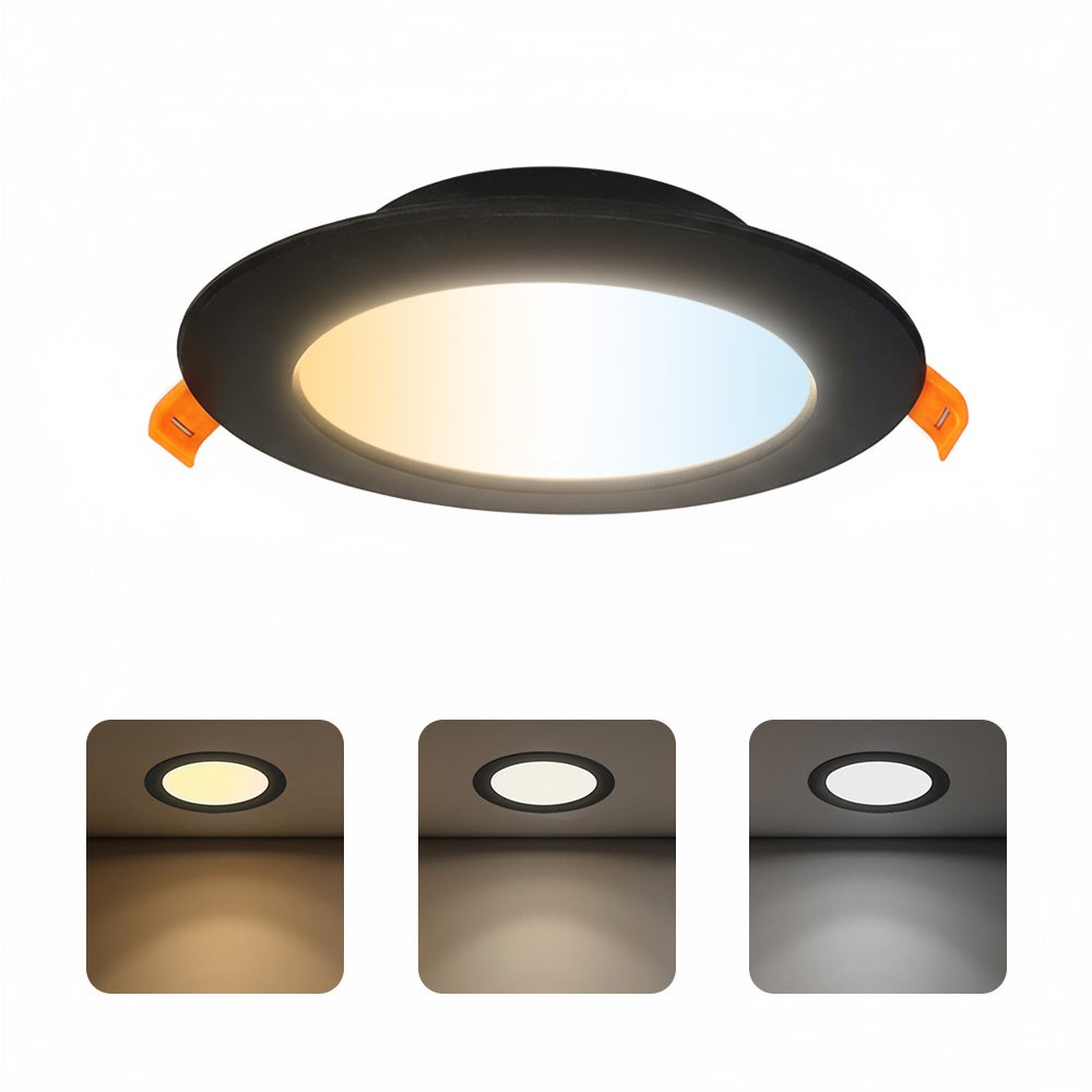 Oprawa stropowa podtynkowa downlight LED, 9W, 780lm, IP20, CCT, okrągła, czarna, ALEXIS HOROZ