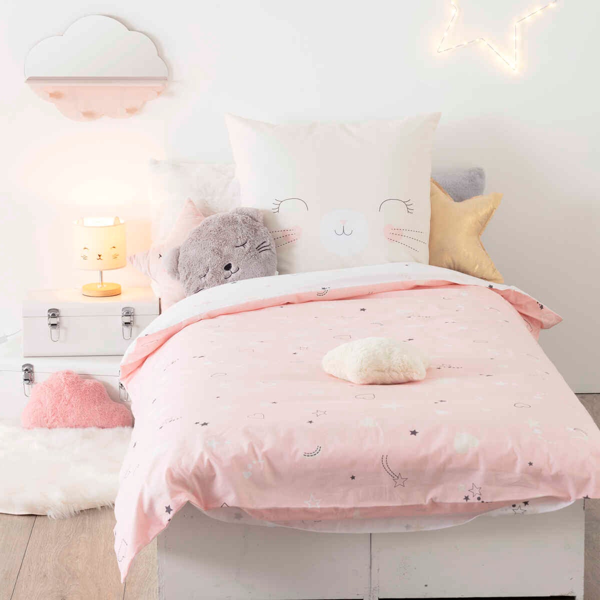 Juego de cama infantil «chat» - algodón 140 x 200 cm - atmosphera créateur d'intérieur