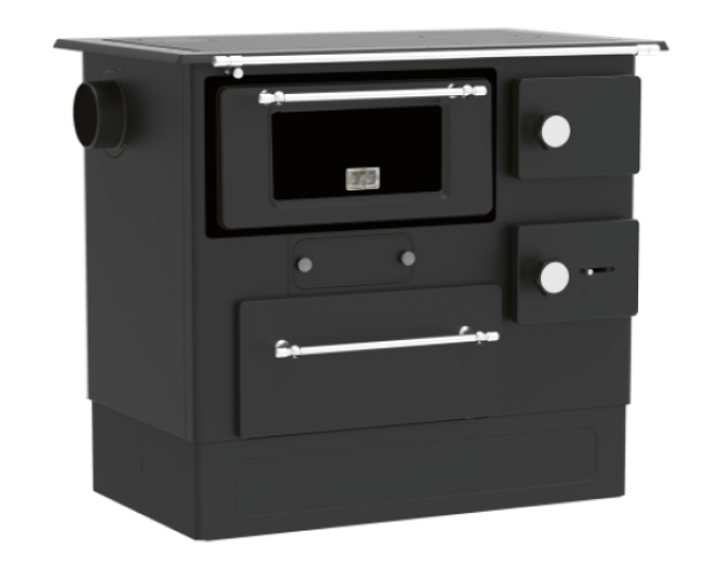 KUCHNIA NA DREWNO ALFA PLAM REGULAR 46 ANTRACYT LEWA 8 kW 1szt.