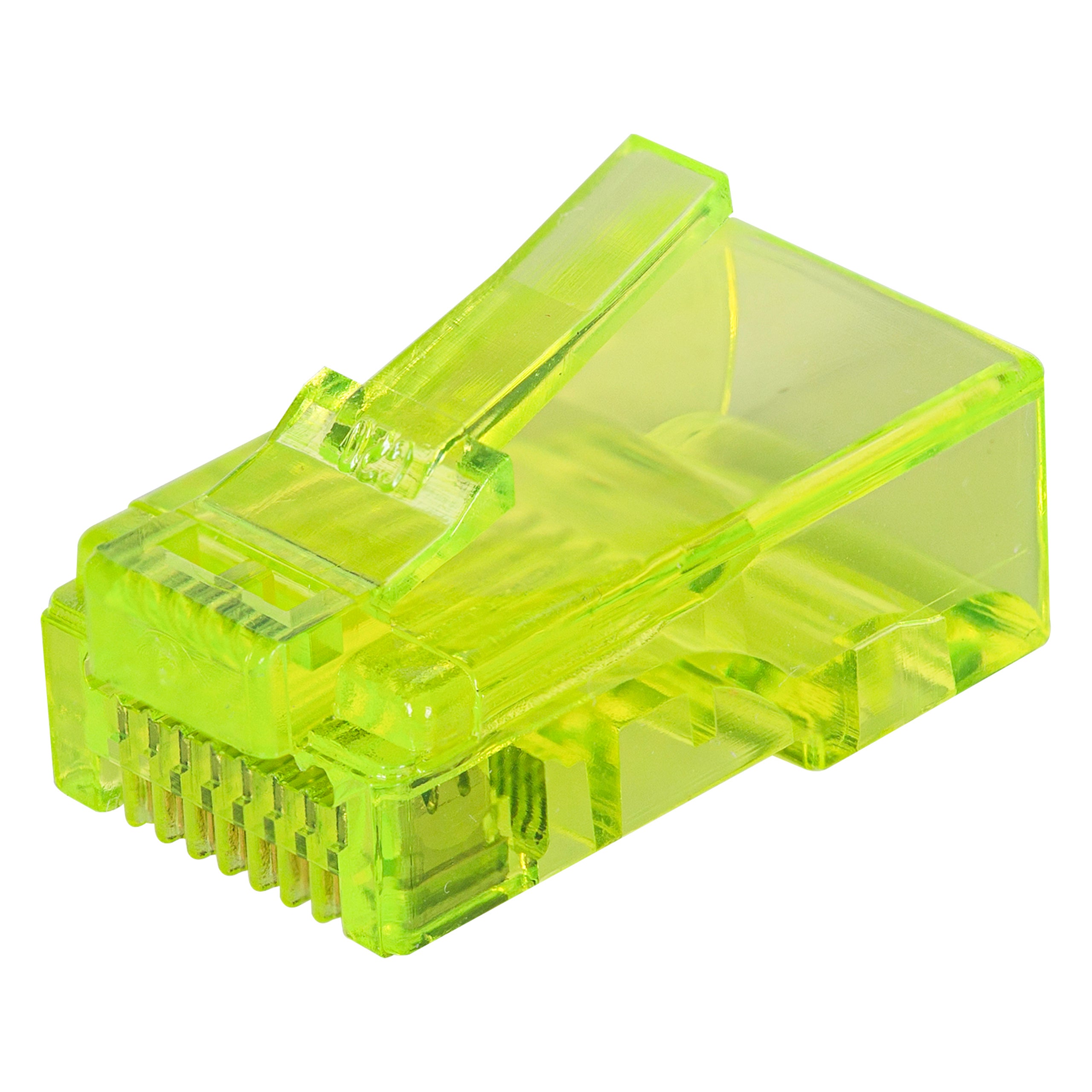 Wtyki przelotowe RJ45 8P8C kat.5e UTP drut linka NEKU żółte 100szt