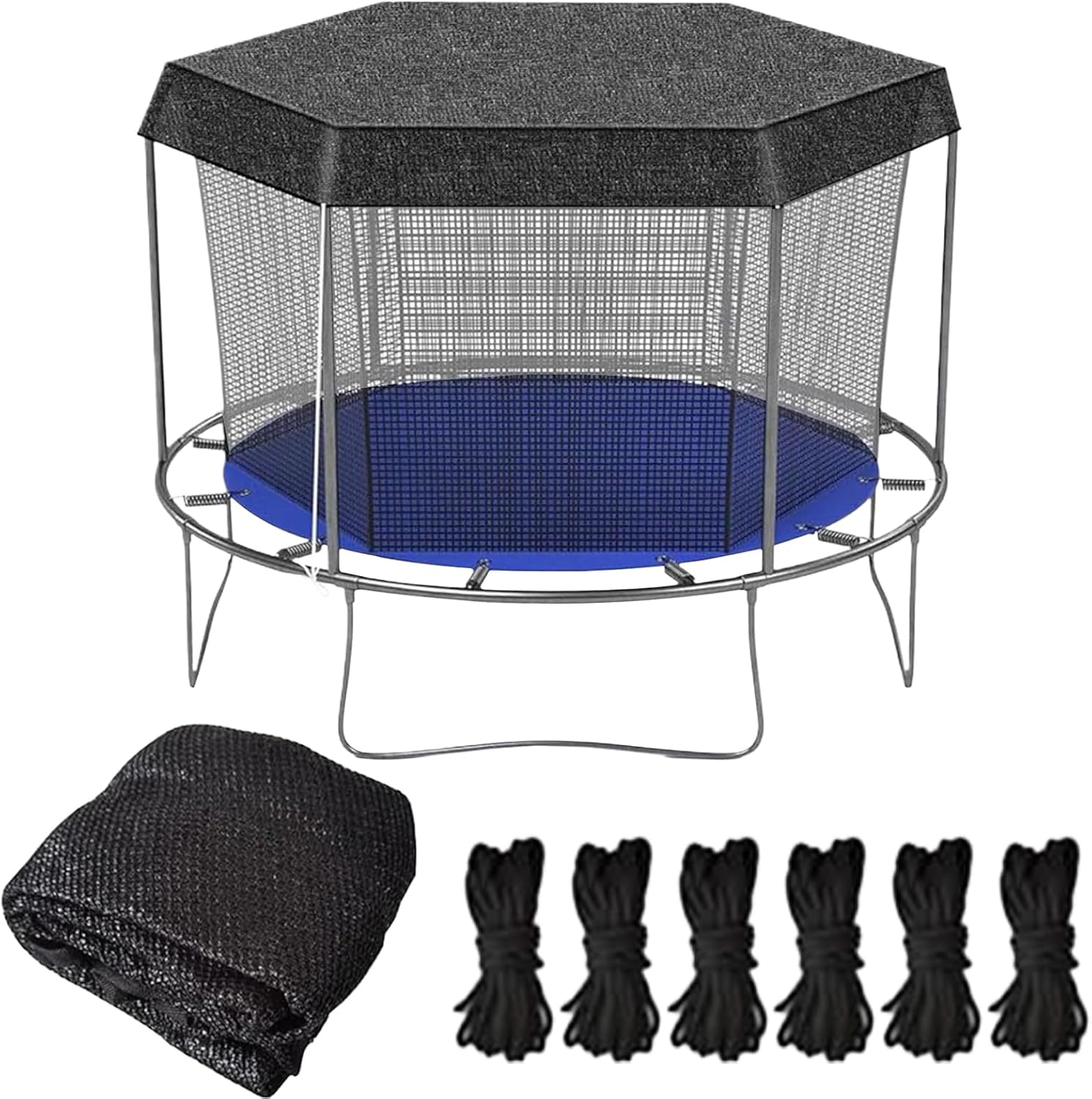 Coussin Protection Ressorts Trampoline 14Ft / 427 Cm Gris – Mousse PE Épaisse, Jupe 9 Cm, 12 Sections