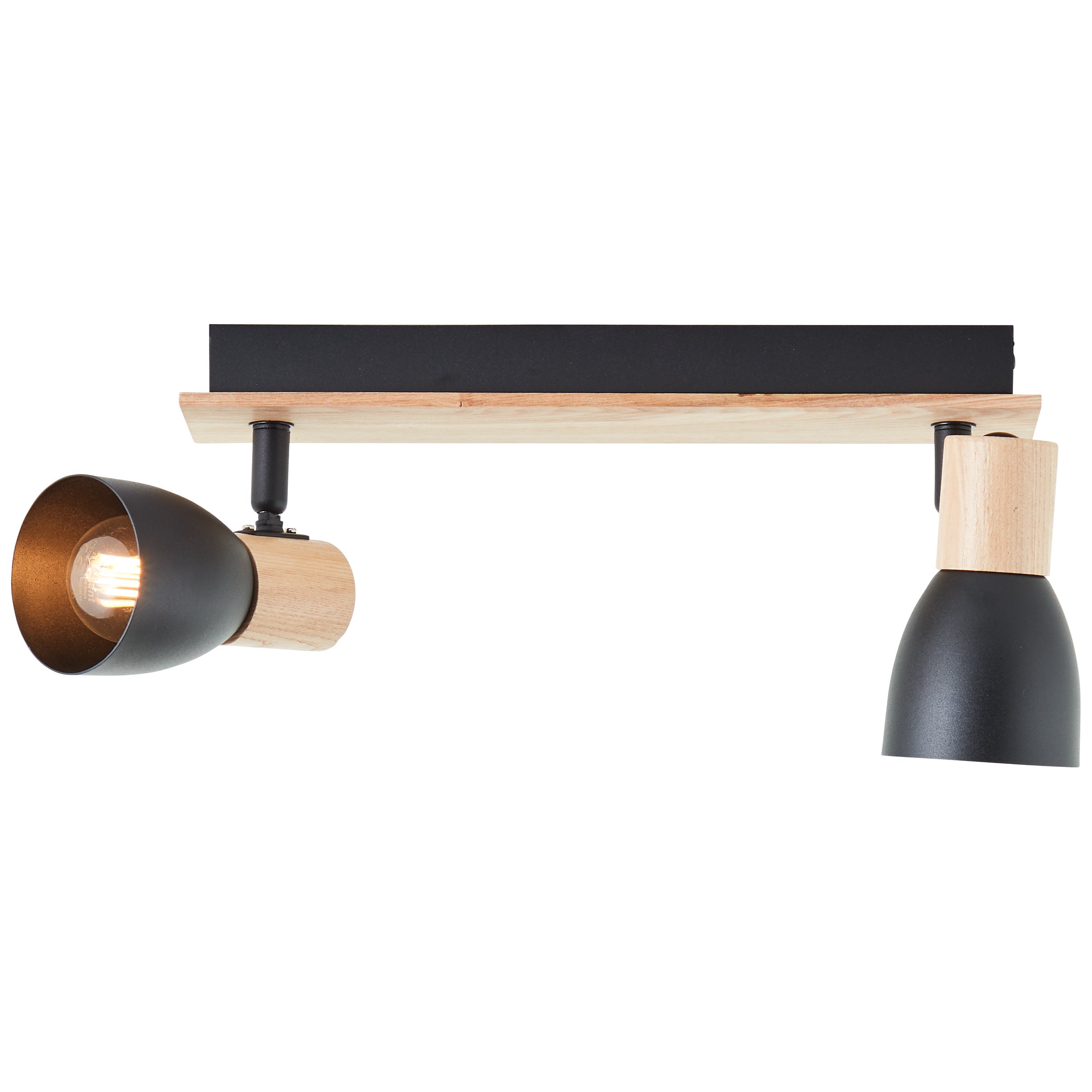 Lampa Brilliant Daintree spot bar 2 lampy drewno/aluminium czarny brąz 2x D45, E14, 28 W - 4