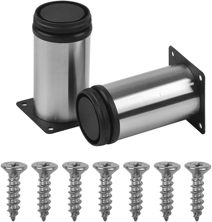 Pachet de 4 picioare reglabile din metal pentru mobilă - 10 cm - oțel inoxidabil - pentru mobilier de birou, dulapuri, canapele 4buc