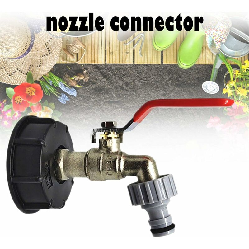 Robinet Cuve 1000l,Robinets de jardin,Adaptateur de boîte de rangement d'eau IBC 1/2 pouces,adaptateur robinet tuyau arrosage,Pour recuperateur eau de - 4