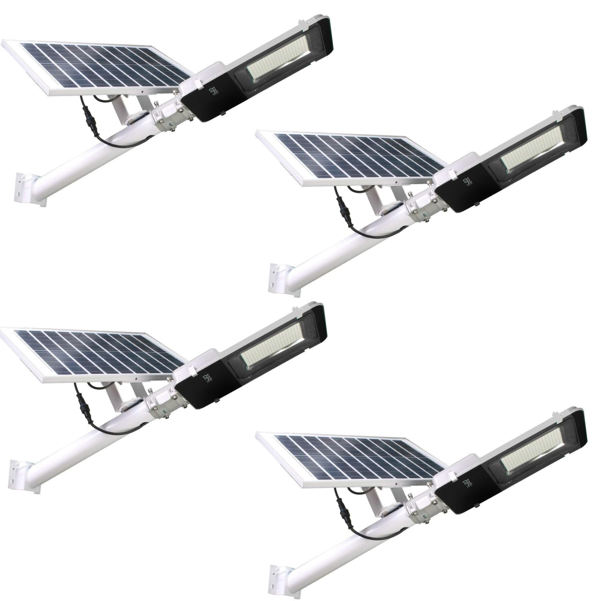 Pakiet x4 LED Streetlight 200W Solar Outdoor IP65 Orientable Panel 25W 200 LEDS 3000 Lumenów 6000K Cool White Lithium-Ion Battery