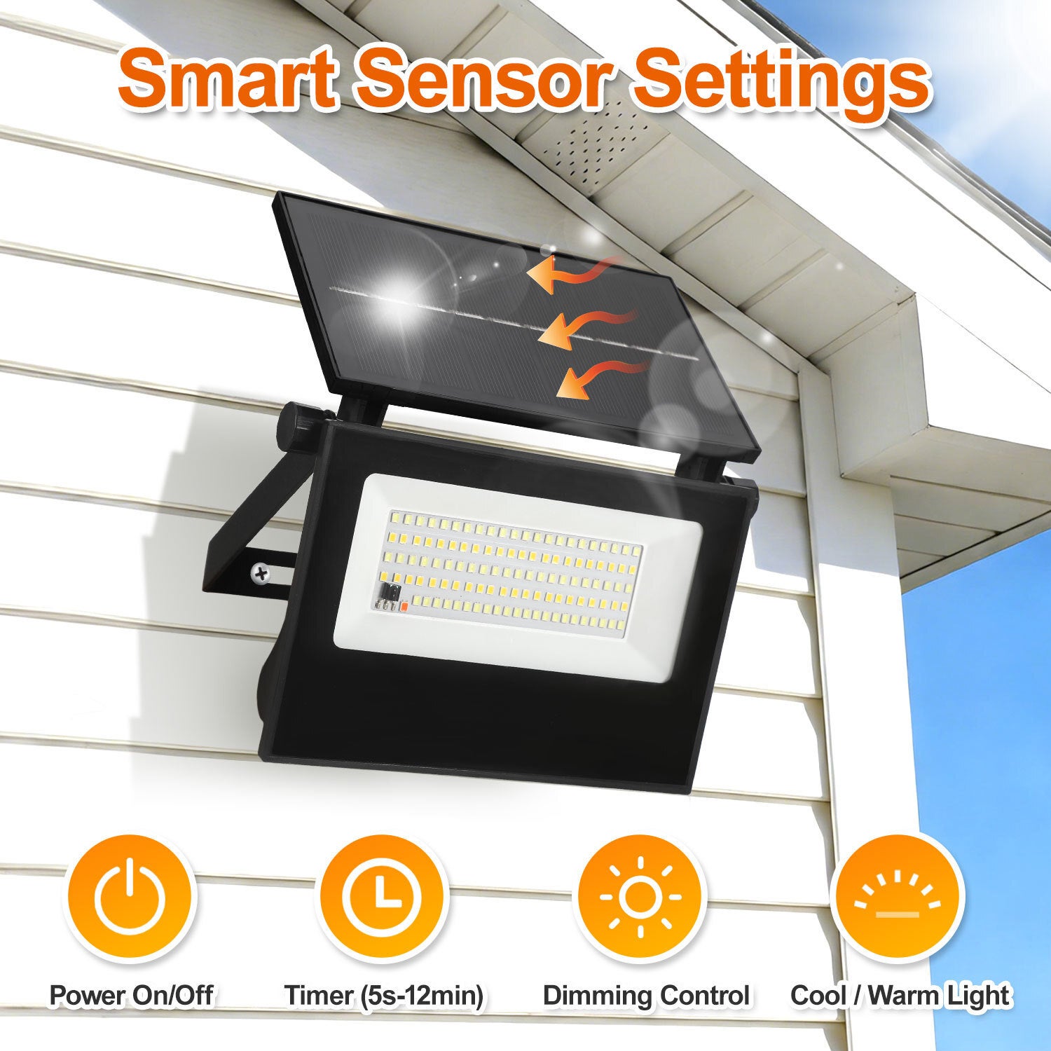 2X Lâmpada solar exterior LED com sensor de movimento Lâmpada de jardim Spot solar Lâmpada de parede - 4