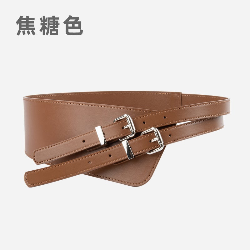 Ceinture Femme Cuir Noir Avec Strass Et Fers à Cheval - Taille Small (31-33 Pouces)