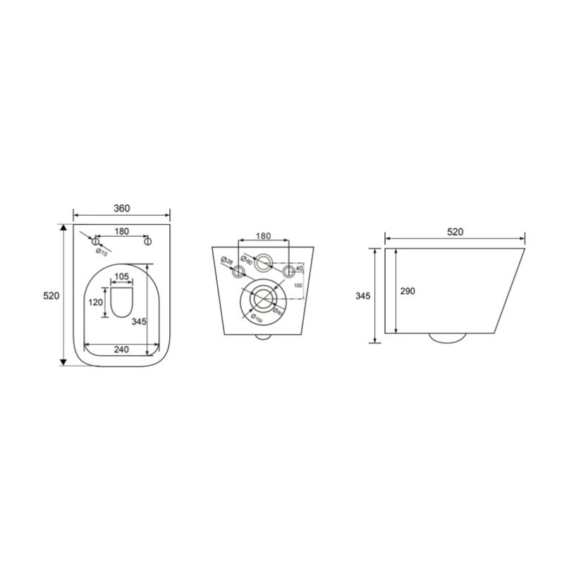 Pack WC Bâti autoportant + WC sans bride SAT Infinitio Design + Abattant softclose + Plaque chrome - 5