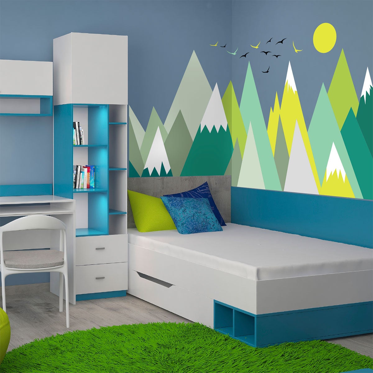 Adesivo bambino di montagna scandinavo lincika - Sticker adesivo - adesivi murali - 40x60cm - 3