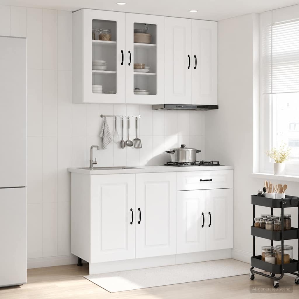 Vidaxl Unidad De Cocina Kalmar 4 Uds. Madera De Ingeniería Blanco , Leroy Merlin