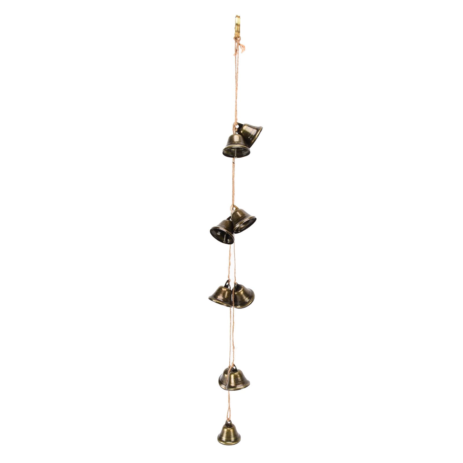 Campanas decorativas, 9 cuerdas de campanas colgantes, campanas pequeñas para colgar en la pared, campanas navideñas vintage de hierro para decoracion - 7