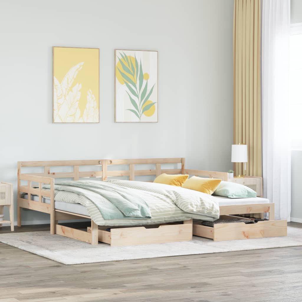 Rete Inferiore Letto A Nido HOGAR24 ES 90x200 Cm - Con Ruote, Doghe In Legno, Gambe Pieghevoli