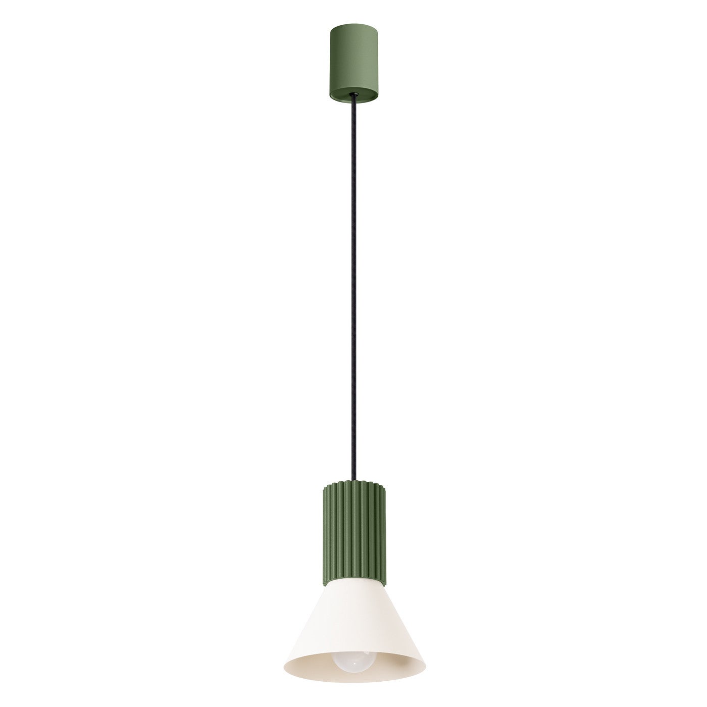 Lampa sufitowa ryflowana ESTRIA zielono-beżowa 1xE14x15W metal wym:120x14x14cm IP20 Sollux Lighting - 2