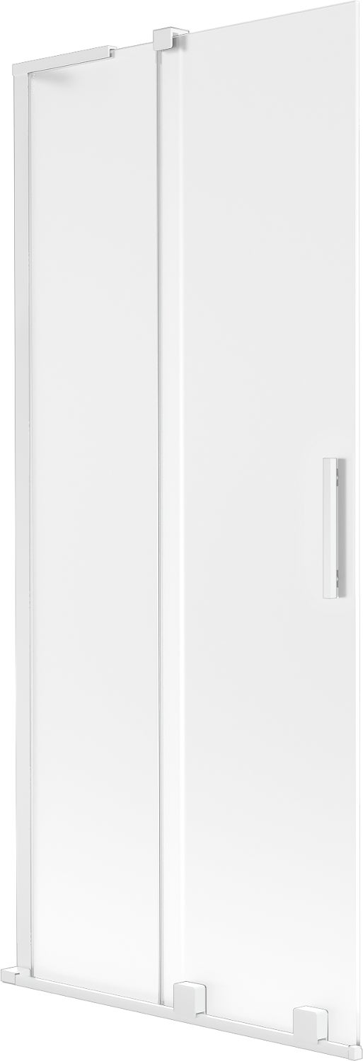 Mexen Velar L parawan nawannowy 2-skrzydłowy rozsuwany 80 x 150 cm, szron, biały - 896-080-003-31-20