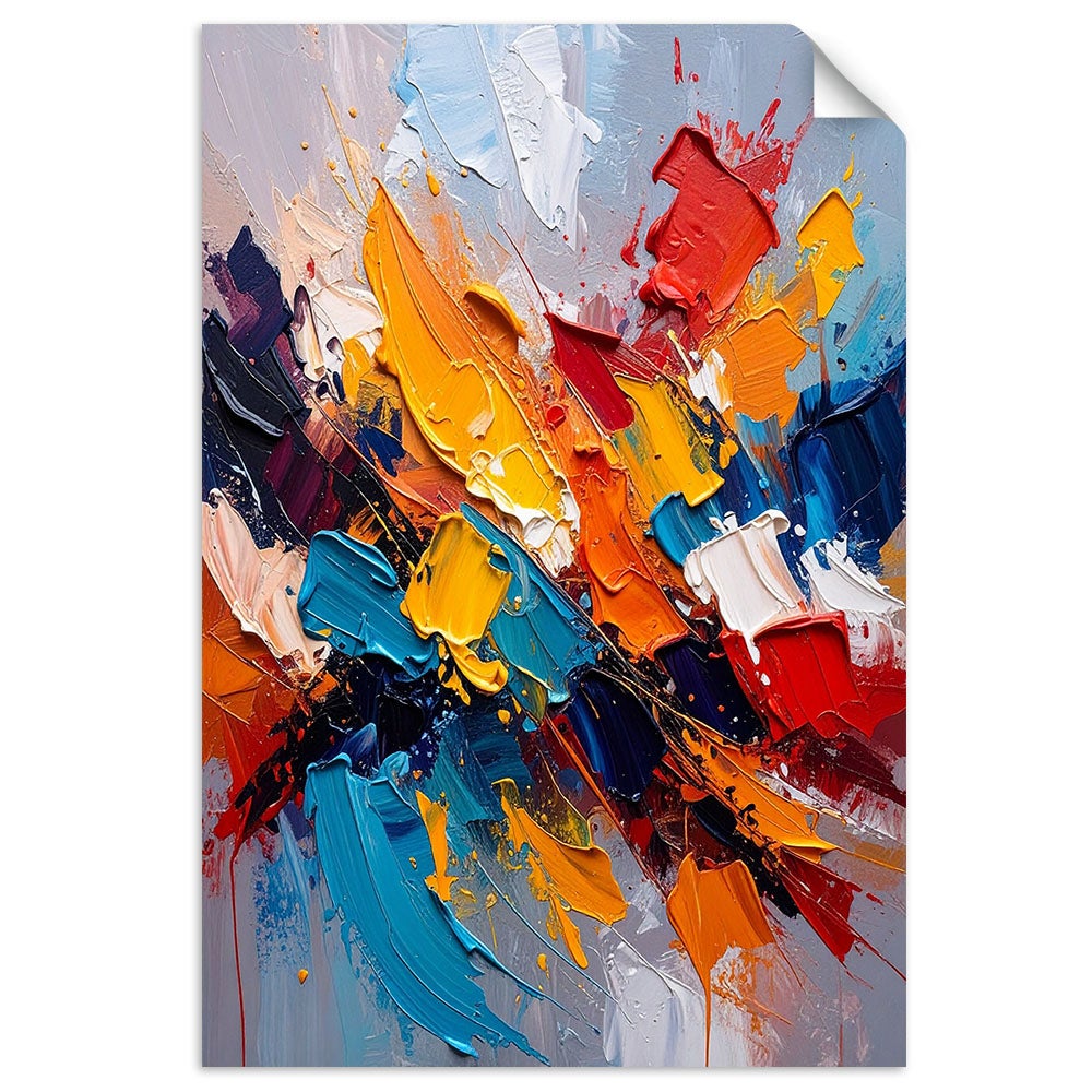 Naklejka samoprzylepna, Eksplozja kolorów Abstrakcja efekt farby 30x45