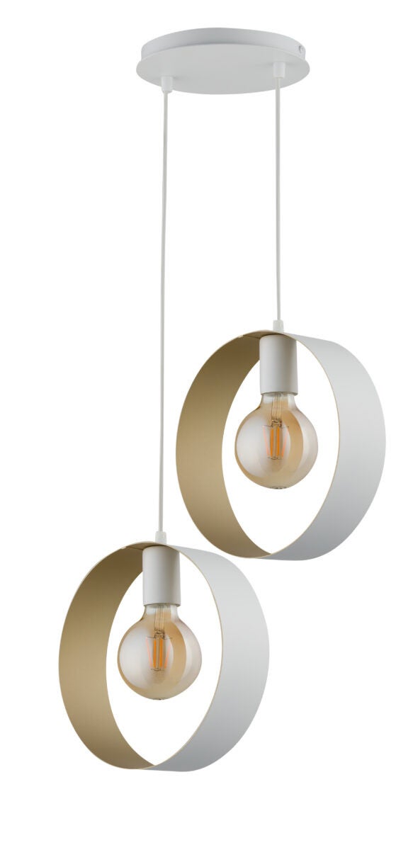Lampa wisząca Happy biało-złota 2xE27x15W dekoracyjna wym: 100 x 38 x 20 cm metal SIGMA