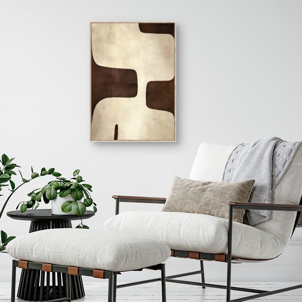 Toile encadrée Formes abstraites / 50x70cm / Cadre Effet naturel / Fabriqué en France / Déco murale / DADA ART - 2